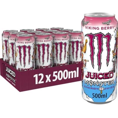 Monster Cable Energy® Viking Berry koffeinhaltiger Energy-Drink mit Waldbeeren-Geschmack full Flavour, full Sugar, Juice in praktischen Einweg Dosen (12 x 500 ml) Monster Cable Energy® Viking Berry koffeinhaltiger Energy-Drink mit Waldbeeren-Geschmack full Flavour, full Sugar, Juice in praktischen Einweg Dosen (12 x 500 ml)