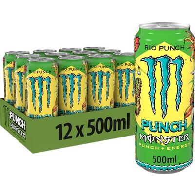Monster Cable Energy Rio Punch, Energy Drink, Einweg Dose, 12 x 500 ml Koffeinhaltiger Energy-Drink mit dem Geschmack exotischer Früchte, full Flavour, full Sugar, Juice Monster Cable Energy Rio Punch, Energy Drink, Einweg Dose, 12 x 500 ml Koffeinhaltiger Energy-Drink mit dem Geschmack exotischer Früchte, full Flavour, full Sugar, Juice