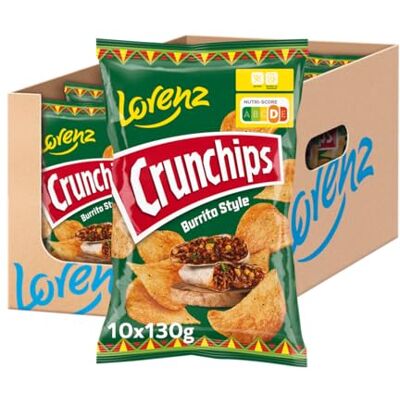 Lorenz Snack World LORENZ Crunchips Burrito Style 10 x 130 g glutenfrei Lorenz Snack World LORENZ Crunchips Burrito Style 10 x 130 g glutenfrei