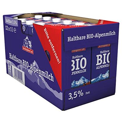 Berchtesgadener Land Bio Haltbare Bio-Alpenmilch 3.5% Fett, 12er Pack (12 x 1l) Berchtesgadener Land Bio Haltbare Bio-Alpenmilch 3.5% Fett, 12er Pack (12 x 1l)