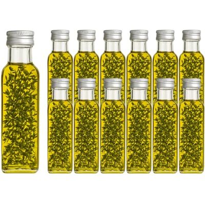 Vitrea 6 leere Glasflaschen 250ml Schraubverschluss Gold Eckig kleine Flaschen zum Befüllen mit Deckel für Saft, Getränke, Likör, Öl, Saucen 6 Stück, Maraska Vitrea 6 leere Glasflaschen 250ml Schraubverschluss Gold Eckig kleine Flaschen zum Befüllen mit Deckel für Saft, Getränke, Likör, Öl, Saucen 6 Stück, Maraska