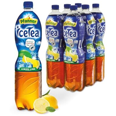 Pfanner Eistee Zitrone Vorratspack 6 x 1,5 l PET-Flaschen direkt aufgebrühter Tee mit Limetten- und Zitronensaft Pfanner Eistee Zitrone Vorratspack 6 x 1,5 l PET-Flaschen direkt aufgebrühter Tee mit Limetten- und Zitronensaft