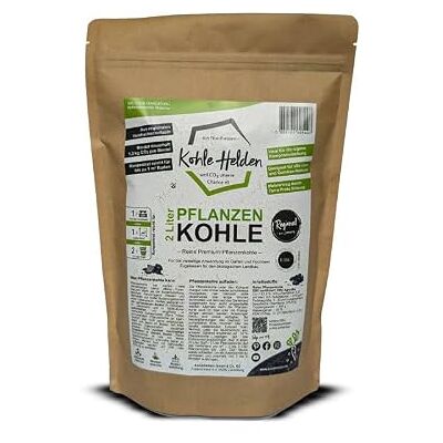 KohleHelden 2 Liter Pflanzenkohle, EBC AgroBio Zertifiziert, Biokohle, Biochar für TerraPreta, Bodenverbesserer, Konzentrat, Wasser- und Nährstoffspeicher (2 Liter) KohleHelden 2 Liter Pflanzenkohle, EBC AgroBio Zertifiziert, Biokohle, Biochar für TerraPreta, Bodenverbesserer, Konzentrat, Wasser- und Nährstoffspeicher (2 Liter)