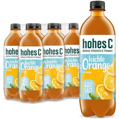 Hohes C leichte Orange (6 x 0,5l), 60% Saft, Orangensaft, Vitamin C, ohne Zuckerzusatz laut Gesetz, vegan Hohes C leichte Orange (6 x 0,5l), 60% Saft, Orangensaft, Vitamin C, ohne Zuckerzusatz laut Gesetz, vegan