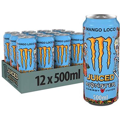 Monster Cable Energy Mango Loco koffeinhaltiger Energy Drink mit tropischem Fruchtgeschmack aus Mango, Guave und Ananas in praktischen Einweg Dosen (12 x 500 ml) Monster Cable Energy Mango Loco koffeinhaltiger Energy Drink mit tropischem Fruchtgeschmack aus Mango, Guave und Ananas in praktischen Einweg Dosen (12 x 500 ml)