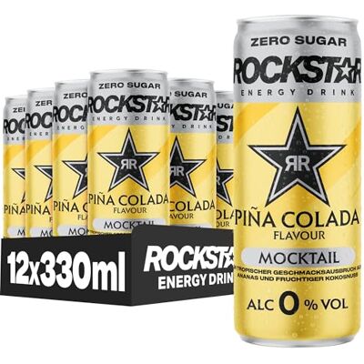 Rockstar Energy Drink Mocktail Piña Colada Zero Sugar, 12x330ml – 0,0% Rockstar Energy Drink Mocktail Piña Colada Zero Sugar, 12x330ml – 0,0%