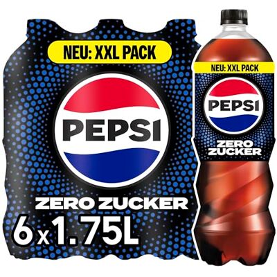 Pepsi Zero Zucker, 6x1,75l – koffeinhaltige Cola in Flaschen, Einweg Pepsi Zero Zucker, 6x1,75l – koffeinhaltige Cola in Flaschen, Einweg