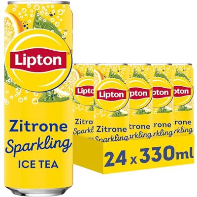 Lipton ICE TEA Sparkling Lemon, Eistee mit Kohlensäure und Zitronen Geschmack, EINWEG Dose (24 x 0.33 l) (Verpackungsdesign kann abweichen) Lipton ICE TEA Sparkling Lemon, Eistee mit Kohlensäure und Zitronen Geschmack, EINWEG Dose (24 x 0.33 l) (Verpackungsdesign kann abweichen)