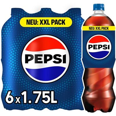 Pepsi Cola, Das Original von , Koffeinhaltige Cola in Flaschen, EINWEG (6 x 1.75 l) Pepsi Cola, Das Original von , Koffeinhaltige Cola in Flaschen, EINWEG (6 x 1.75 l)