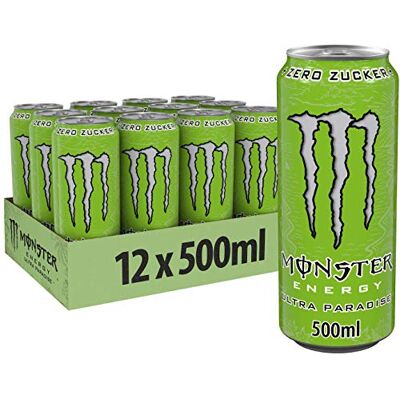 Monster Cable Energy Ultra Paradise koffeinhaltiger Energy Drink mit Kombination aus Apfel, Kiwi und Gurke ohne Zucker und ohne Kalorien in praktischen Einweg Dosen (12 x 500 ml) Monster Cable Energy Ultra Paradise koffeinhaltiger Energy Drink mit Kombination aus Apfel, Kiwi und Gurke ohne Zucker und ohne Kalorien in praktischen Einweg Dosen (12 x 500 ml)