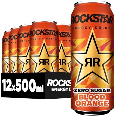 Rockstar Energy Drink Zero Sugar Blood Orange, 12x500ml – koffeinhaltig Rockstar Energy Drink Zero Sugar Blood Orange, 12x500ml – koffeinhaltig