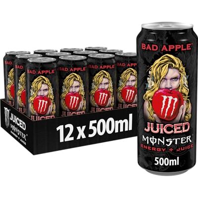 Monster Cable Energy® Bad Apple koffeinhaltiger Energy-Drink mit paradiesisch, leicht süßlichem Apfel-Geschmack full Flavour, full Sugar, Juice in praktischen Einweg Dosen (12 x 500 ml) Monster Cable Energy® Bad Apple koffeinhaltiger Energy-Drink mit paradiesisch, leicht süßlichem Apfel-Geschmack full Flavour, full Sugar, Juice in praktischen Einweg Dosen (12 x 500 ml)