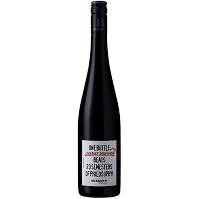 Emil Bauer Cabernet Sauvignon "One bottle of my Cabernet Sauvignon beats 23 semesters of philosophy", Trockener Rotwein aus der Pfalz (1 x 0.75l) Emil Bauer Cabernet Sauvignon "One bottle of my Cabernet Sauvignon beats 23 semesters of philosophy", Trockener Rotwein aus der Pfalz (1 x 0.75l)