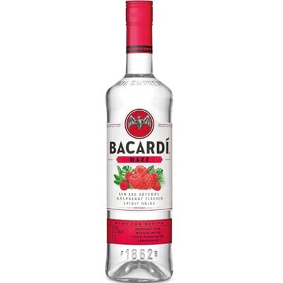 BACARDI BACARDÍ Razz, 27% Vol., 100 cl / 1 L, weißer Rum mit spritzigem Himbeergeschmack, weiche Noten reifer Himbeeren und saftige, herbe Zitrusfrucht BACARDI BACARDÍ Razz, 27% Vol., 100 cl / 1 L, weißer Rum mit spritzigem Himbeergeschmack, weiche Noten reifer Himbeeren und saftige, herbe Zitrusfrucht