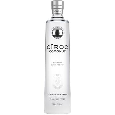 Ciroc CîROC Coconut, Aromatisierter Ultra-Premium Wodka, aus feinen französischen Trauben, mit köstlichem Kokosnussgeschmack, handgefertigt im Süden Frankreichs, 37.5% vol, 700ml Einzelflasche Ciroc CîROC Coconut, Aromatisierter Ultra-Premium Wodka, aus feinen französischen Trauben, mit köstlichem Kokosnussgeschmack, handgefertigt im Süden Frankreichs, 37.5% vol, 700ml Einzelflasche