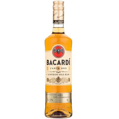 BACARDI BACARDÍ Carta Oro Superior Gold Rum, 37,5% Vol., 100 cl/ 1 l, legendärer goldener Karibik-Rum aus dem Hause BACARDÍ, perfekt für Cuba Libre BACARDI BACARDÍ Carta Oro Superior Gold Rum, 37,5% Vol., 100 cl/ 1 l, legendärer goldener Karibik-Rum aus dem Hause BACARDÍ, perfekt für Cuba Libre