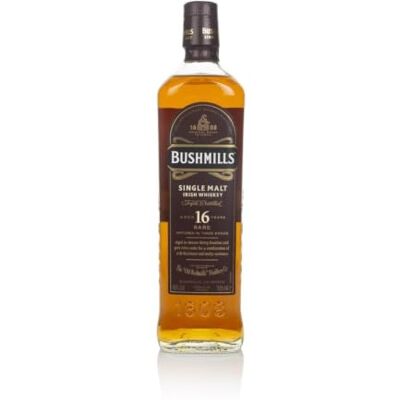 Bushmills 16 Years Single Malt Irish Whiskey 0,7 l 40% vol. 16 Jahre Bourbon & Oloroso-Sherry mit Port-Finish · karamellisierte Früchte, Nüsse, Beeren & dunkle Schokolade Bushmills 16 Years Single Malt Irish Whiskey 0,7 l 40% vol. 16 Jahre Bourbon & Oloroso-Sherry mit Port-Finish · karamellisierte Früchte, Nüsse, Beeren & dunkle Schokolade