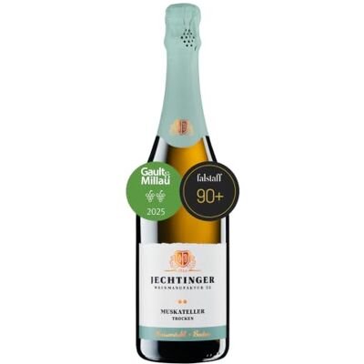 Jechtinger Weinmanufaktur eG Jechtinger Muskateller Sekt extra trocken – SILBER 2025 AWC Vienna – Klassische Flaschengärung, blumig & frisch mit Mandarine & Muskatnuss (1 x 0,75 l) Jechtinger Weinmanufaktur eG Jechtinger Muskateller Sekt extra trocken – SILBER 2025 AWC Vienna – Klassische Flaschengärung, blumig & frisch mit Mandarine & Muskatnuss (1 x 0,75 l)
