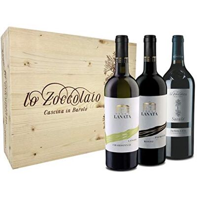 Villa Lanata Langhe Chardonnay + Piemonte Rosso+ Lo Zoccolaio Barbera d'Alba 3 Flaschen Italien Wein Holzbox Barbera trocken (3 x 0.75 l) Villa Lanata Langhe Chardonnay + Piemonte Rosso+ Lo Zoccolaio Barbera d'Alba 3 Flaschen Italien Wein Holzbox Barbera trocken (3 x 0.75 l)