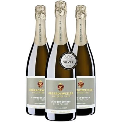Oberrotweiler Winzerverein eG Oberrotweiler Grauburgunder Sekt Extra trocken SILBER 2026 AWC Vienna fülliger, kräftiger Geschmack, perfekt als Aperitif Badischer Winzersekt (3 x 0,75l) Oberrotweiler Winzerverein eG Oberrotweiler Grauburgunder Sekt Extra trocken SILBER 2026 AWC Vienna fülliger, kräftiger Geschmack, perfekt als Aperitif Badischer Winzersekt (3 x 0,75l)