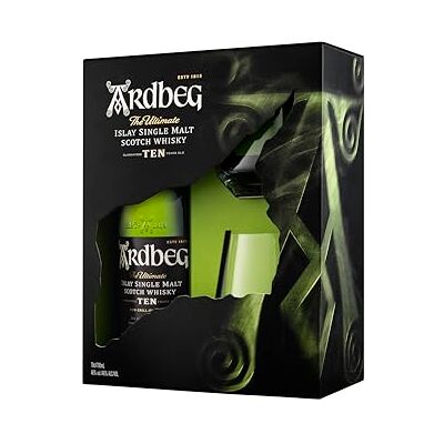 Ardbeg 10 Years Old Whisky, 70cl, mit 2 Gläsern in Geschenkbox Ardbeg 10 Years Old Whisky, 70cl, mit 2 Gläsern in Geschenkbox