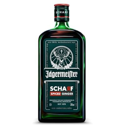 Jägermeister Scharf – 1 x 0,7l Premium Kräuterlikör 33% Vol. intensiver Ingwer-Kick – Hot Shot mit 56 erlesenen Kräuter – Im Eichenfass gelagert – Das Original aus Wolfenbüttel Jägermeister Scharf – 1 x 0,7l Premium Kräuterlikör 33% Vol. intensiver Ingwer-Kick – Hot Shot mit 56 erlesenen Kräuter – Im Eichenfass gelagert – Das Original aus Wolfenbüttel