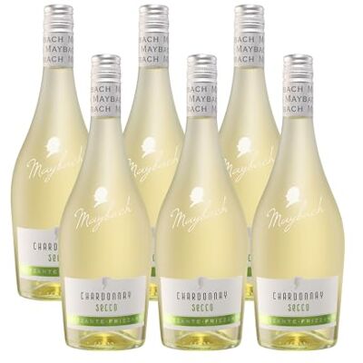 Maybach Secco Chardonnay (6 x 0,75l) – prickelnder Secco aus Deutschland, elegante Premium-Alternative zu Prosecco, fruchtig-frisch im Geschmack, ideal gekühlt genießen Maybach Secco Chardonnay (6 x 0,75l) – prickelnder Secco aus Deutschland, elegante Premium-Alternative zu Prosecco, fruchtig-frisch im Geschmack, ideal gekühlt genießen