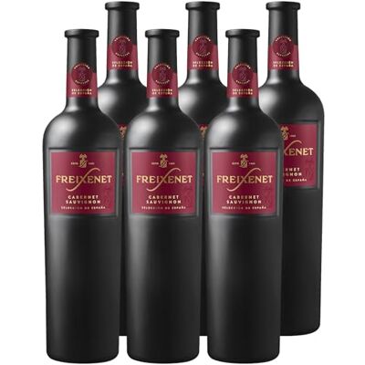 Freixenet Cabernet Sauvignon, Spanischer Rotwein (6 x 0,75 l) in sattinierter Premiumflasche, Spanish Red Wine Collection Dry, Wein, trocken ideal zu Käse und Fleisch, vegan Freixenet Cabernet Sauvignon, Spanischer Rotwein (6 x 0,75 l) in sattinierter Premiumflasche, Spanish Red Wine Collection Dry, Wein, trocken ideal zu Käse und Fleisch, vegan