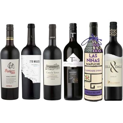 La Grande Vinothèque Wein Probierpaket Auswahl von 6 Rotweinen aus der Neuen Welt Argentinien, Kalifornien, Chile, Australien, Südafrika (6 x 0,75L) La Grande Vinothèque Wein Probierpaket Auswahl von 6 Rotweinen aus der Neuen Welt Argentinien, Kalifornien, Chile, Australien, Südafrika (6 x 0,75L)