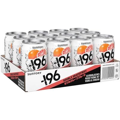 -196℃ 瞬間凍結 -196 Double Grapefruit, Alkoholisches Mixgetränk mit Vodka und Shochu, fertig gemixt in der Dose, 10 Prozent Vol, 0,33l -196℃ 瞬間凍結 -196 Double Grapefruit, Alkoholisches Mixgetränk mit Vodka und Shochu, fertig gemixt in der Dose, 10 Prozent Vol, 0,33l