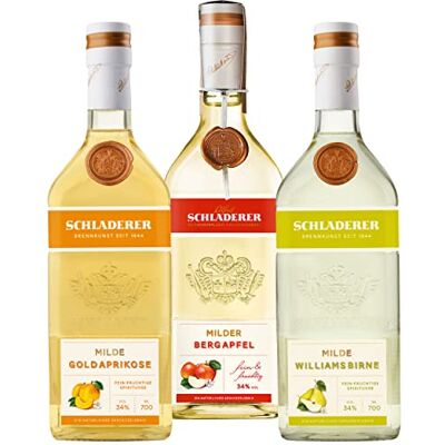 Schladerer Digestif Set Die Feinen Milden von Tasting-Set mit Goldaprikose, Bergapfel & Williamsbirne Spirituose (3 x 700 ml) Schladerer Digestif Set Die Feinen Milden von Tasting-Set mit Goldaprikose, Bergapfel & Williamsbirne Spirituose (3 x 700 ml)