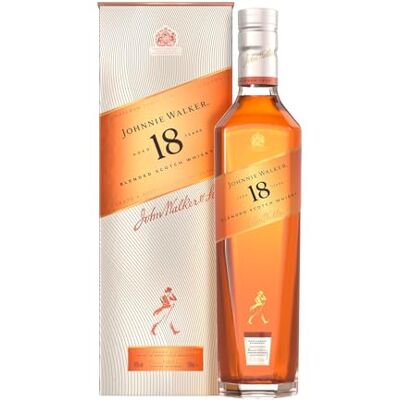 JOHNNIE WALKER 18 Jahre Blended Scotch Whisky mit Geschenkverpackung Preisgekrönt und aromatisch handgefertigt aus Schottland 40% vol 700ml Einzelflasche JOHNNIE WALKER 18 Jahre Blended Scotch Whisky mit Geschenkverpackung Preisgekrönt und aromatisch handgefertigt aus Schottland 40% vol 700ml Einzelflasche