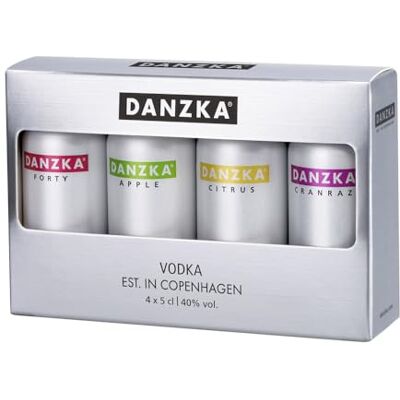 Danzka Minipack 4x50 ml, Premium Vodka Original/Apple/Citrus/Cranraz, 40% Vol. Danzka Minipack 4x50 ml, Premium Vodka Original/Apple/Citrus/Cranraz, 40% Vol.