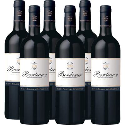 Baron Philippe de Rothschild Bordeaux AOC Rouge, Trockener Rotwein aus Frankreich, 6 x 750ml Baron Philippe de Rothschild Bordeaux AOC Rouge, Trockener Rotwein aus Frankreich, 6 x 750ml