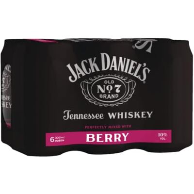 JACKDANIEL'S Jack Daniel's Jack & Berry Whiskey Noten treffen auf bitter-süße Beerenlimonade 6x 0.33l/ 10% Vol. JACKDANIEL'S Jack Daniel's Jack & Berry Whiskey Noten treffen auf bitter-süße Beerenlimonade 6x 0.33l/ 10% Vol.