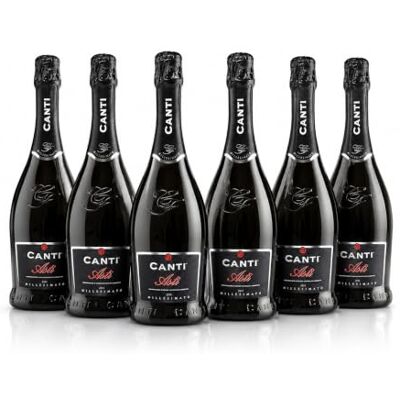 CANTI Weißer D.O.C.G. Millesimato, Spumante Sektwein, Moscato d'Asti, italienische Traubensorte aus Piemont, fruchtiger und aromatischer Geschmack, 6x750 ml CANTI Weißer D.O.C.G. Millesimato, Spumante Sektwein, Moscato d'Asti, italienische Traubensorte aus Piemont, fruchtiger und aromatischer Geschmack, 6x750 ml