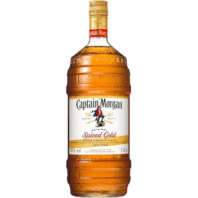 Captain Morgan Original Spiced Gold, Blended Rum, 35% Vol, 1500ml Original Spiced Gold, Blended Rum, Karibischer Geschmack, Spirituose, 35% Vol, 1500ml Einzelflasche Captain Morgan Original Spiced Gold, Blended Rum, 35% Vol, 1500ml Original Spiced Gold, Blended Rum, Karibischer Geschmack, Spirituose, 35% Vol, 1500ml Einzelflasche