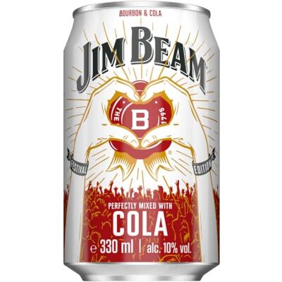 Beam Bourbon & Cola Dose Kentucky Straight Bourbon Whiskey mit Cola eine perfekte Mischung 10% Vol Einweg, 12 x 330ml Beam Bourbon & Cola Dose Kentucky Straight Bourbon Whiskey mit Cola eine perfekte Mischung 10% Vol Einweg, 12 x 330ml