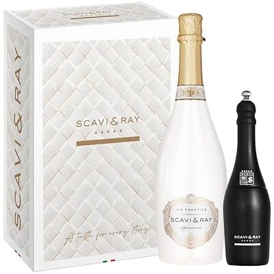 Scavi & Ray Ice Prestige Geschenkset mit Pfeffermühle 0,75l Halbtrockener fruchtig frischer Schaumwein aus Italien mit Pfeffermühle, 10,5% Vol., Genussmoment in stilvoller Geschenkbox Scavi & Ray Ice Prestige Geschenkset mit Pfeffermühle 0,75l Halbtrockener fruchtig frischer Schaumwein aus Italien mit Pfeffermühle, 10,5% Vol., Genussmoment in stilvoller Geschenkbox