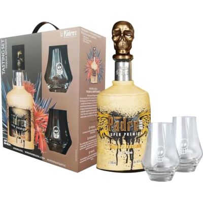 Padre azul Tasting Set Tequila Reposado 40% • Premium Tequila Made in Mexico • Sehr weicher Reposado für den puren Genuss in Geschenkpackung inklusive zwei Gläser (1 x 0.7 l) Padre azul Tasting Set Tequila Reposado 40% • Premium Tequila Made in Mexico • Sehr weicher Reposado für den puren Genuss in Geschenkpackung inklusive zwei Gläser (1 x 0.7 l)
