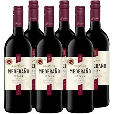 Freixenet Mederaño Tinto Spanischer Rotwein (6 x 1 l) Spanish Red Wine, Wein, halbtrocken mit Aromen von Kirsche und Heidelbeere, zu kräftigen Speisen und würzigem Gemüse Freixenet Mederaño Tinto Spanischer Rotwein (6 x 1 l) Spanish Red Wine, Wein, halbtrocken mit Aromen von Kirsche und Heidelbeere, zu kräftigen Speisen und würzigem Gemüse