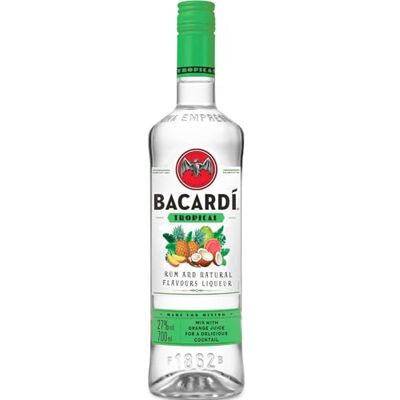BACARDI BACARDÍ Tropical, 27% Vol., 70 cl / 700 ml, weißer Rum mit dem Geschmack tropischer Früchte, reife Ananas, cremige Kokosnuss, süße Guave BACARDI BACARDÍ Tropical, 27% Vol., 70 cl / 700 ml, weißer Rum mit dem Geschmack tropischer Früchte, reife Ananas, cremige Kokosnuss, süße Guave