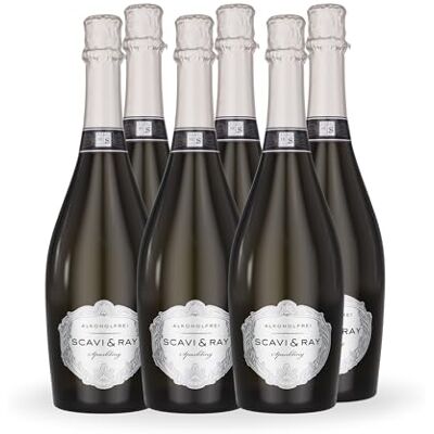 Scavi & Ray alkoholfreier Sekt Sparkling 0,0% halbtrocken, 6x0,75l Fruchtig-frischer Schaumwein mit eleganter Perlage ohne Alkohol, ideal für stilvolle und alkoholfreie Momente und Feiern Scavi & Ray alkoholfreier Sekt Sparkling 0,0% halbtrocken, 6x0,75l Fruchtig-frischer Schaumwein mit eleganter Perlage ohne Alkohol, ideal für stilvolle und alkoholfreie Momente und Feiern