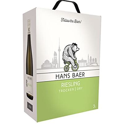 Hans Baer Riesling Trocken Weisswein Qualitätswein aus Rheinhessen, Deutschland Bag-in-Box (1 x 3L) Hans Baer Riesling Trocken Weisswein Qualitätswein aus Rheinhessen, Deutschland Bag-in-Box (1 x 3L)