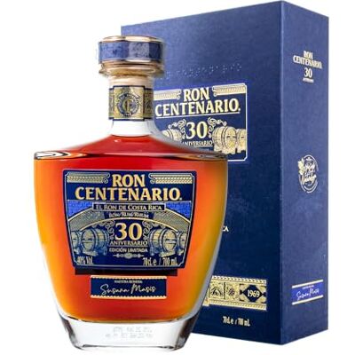 Centenario Ron Edición Limitada 30 Aniversario Blend aus 8 30-jährigen Rums Im Solera-Verfahren gereift Noten von Holz & Früchten Silbergewinner German Rum Award 700ml Centenario Ron Edición Limitada 30 Aniversario Blend aus 8 30-jährigen Rums Im Solera-Verfahren gereift Noten von Holz & Früchten Silbergewinner German Rum Award 700ml