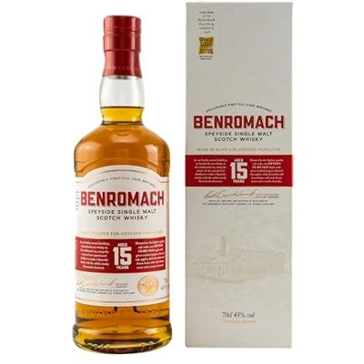 Benromach Speyside Single Malt Scotch Whisky Aged 15 Years Gereift in Sherry- Bourbonfässern 43% Vol. 700ml Benromach Speyside Single Malt Scotch Whisky Aged 15 Years Gereift in Sherry- Bourbonfässern 43% Vol. 700ml
