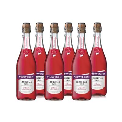 VILAVERONI Lambrusco Emilia IGT Rosato – Italienischer Roséschaumwein – 6 x 0,75L – Frizzante Emilia-Romagna, Méthode Martinotti, ideal als Aperitif VILAVERONI Lambrusco Emilia IGT Rosato – Italienischer Roséschaumwein – 6 x 0,75L – Frizzante Emilia-Romagna, Méthode Martinotti, ideal als Aperitif