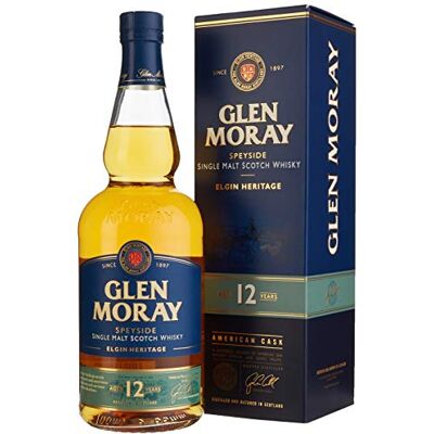 Glen Moray 12 Jahre Schottischer Single Malt Whisky aus der Speyside mit Geschenkverpackung 1 x 0,7 l Glen Moray 12 Jahre Schottischer Single Malt Whisky aus der Speyside mit Geschenkverpackung 1 x 0,7 l