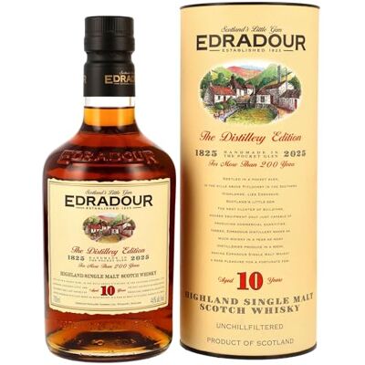 Edradour 10 Jahre Highland Single Malt Whisky – 200th Anniversary I 100% Oloroso-Sherryfässer I Nicht kühlgefiltert und ungefärbt I 46% Vol. I 700 ml Edradour 10 Jahre Highland Single Malt Whisky – 200th Anniversary I 100% Oloroso-Sherryfässer I Nicht kühlgefiltert und ungefärbt I 46% Vol. I 700 ml