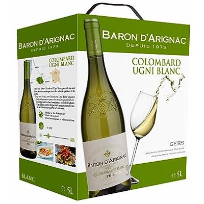 Baron D'Arignac Colombard, Ugni Blanc, Weißwein in Bag-in-Box (1 x 5L) Baron D'Arignac Colombard, Ugni Blanc, Weißwein in Bag-in-Box (1 x 5L)